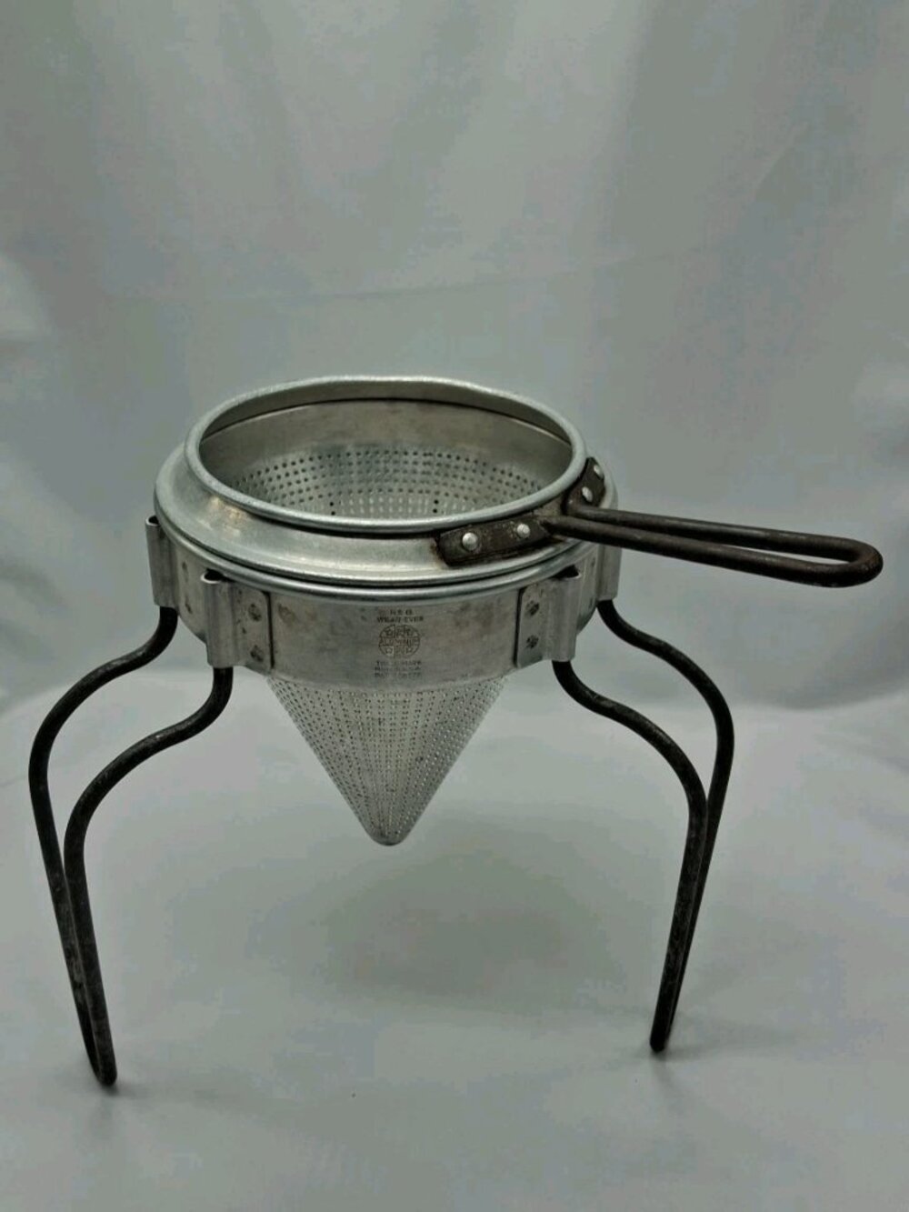 Vintage Wear Ever No. 8 Aluminum Cone Colander/Strainer & Legs